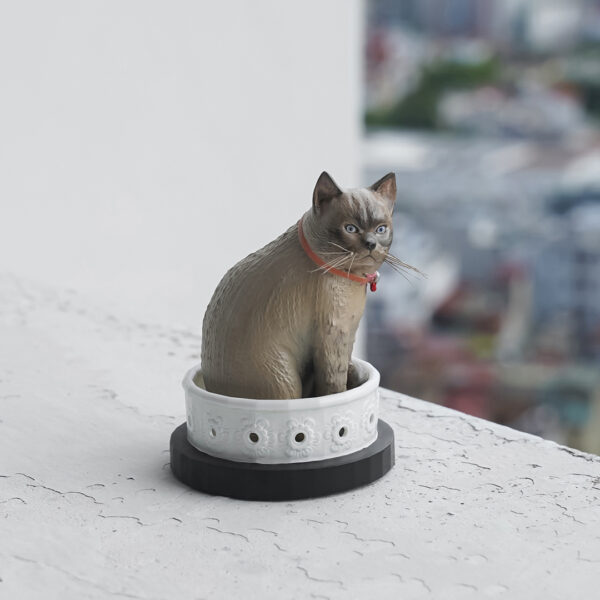 Charming Kitty Statue, 3D Figurine, Custom Pet Keepsake Gift