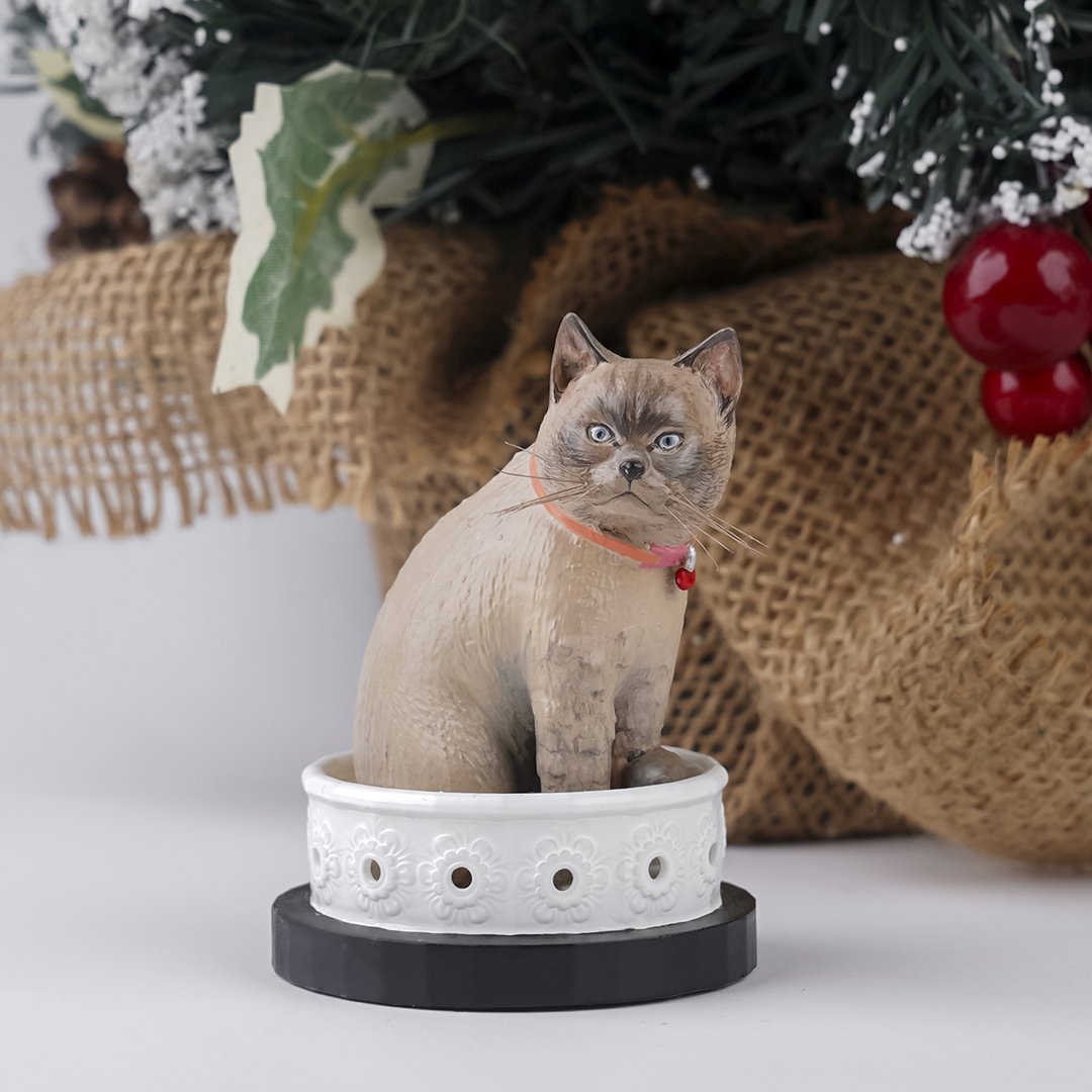 Charming Kitty Statue, 3D Figurine, Custom Pet Keepsake Gift