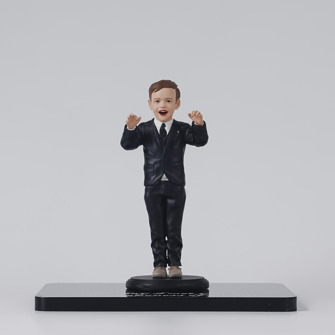 Joyful 2 Little Gentleman, Full Body 3D Figurine, Personalized Gift For Boy, Birthday Gifts