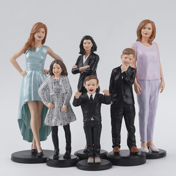 Family Statue, 3D Figurine, Custom Family Statue Set