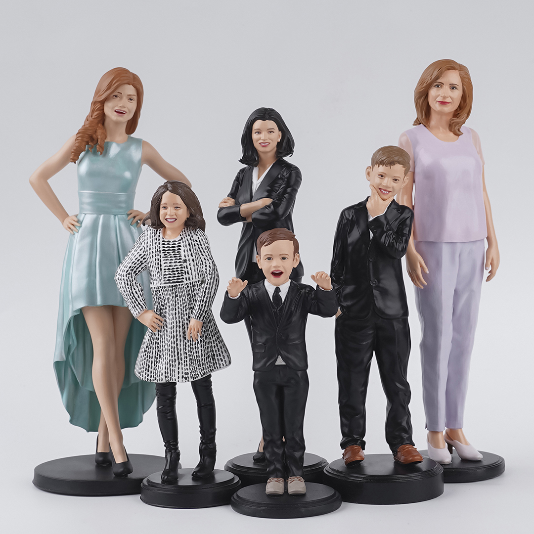 Family Statue, 3D Figurine, Custom Family Statue Set