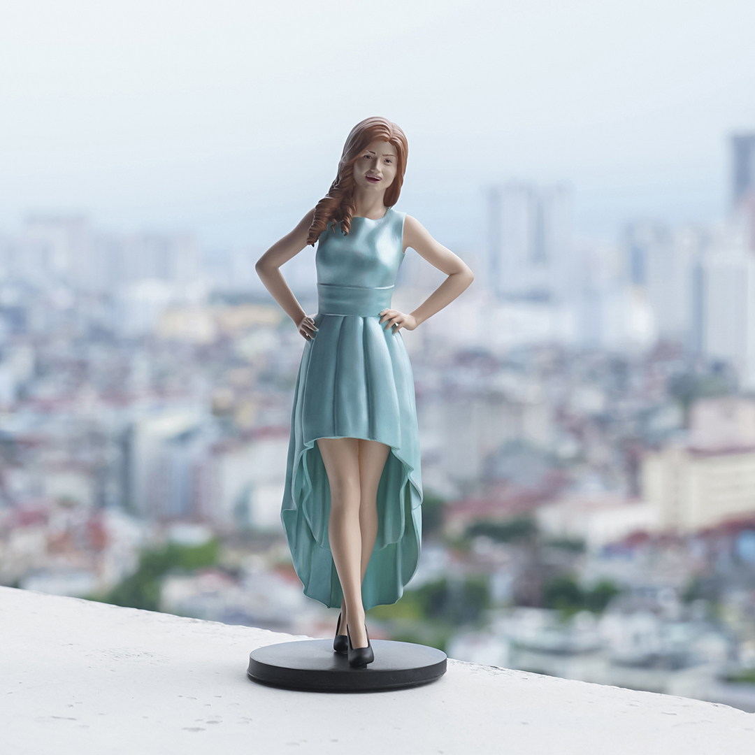 Pretty Girl 3D Statues, Full Body 3D Figurine, Personalized Gift For Her