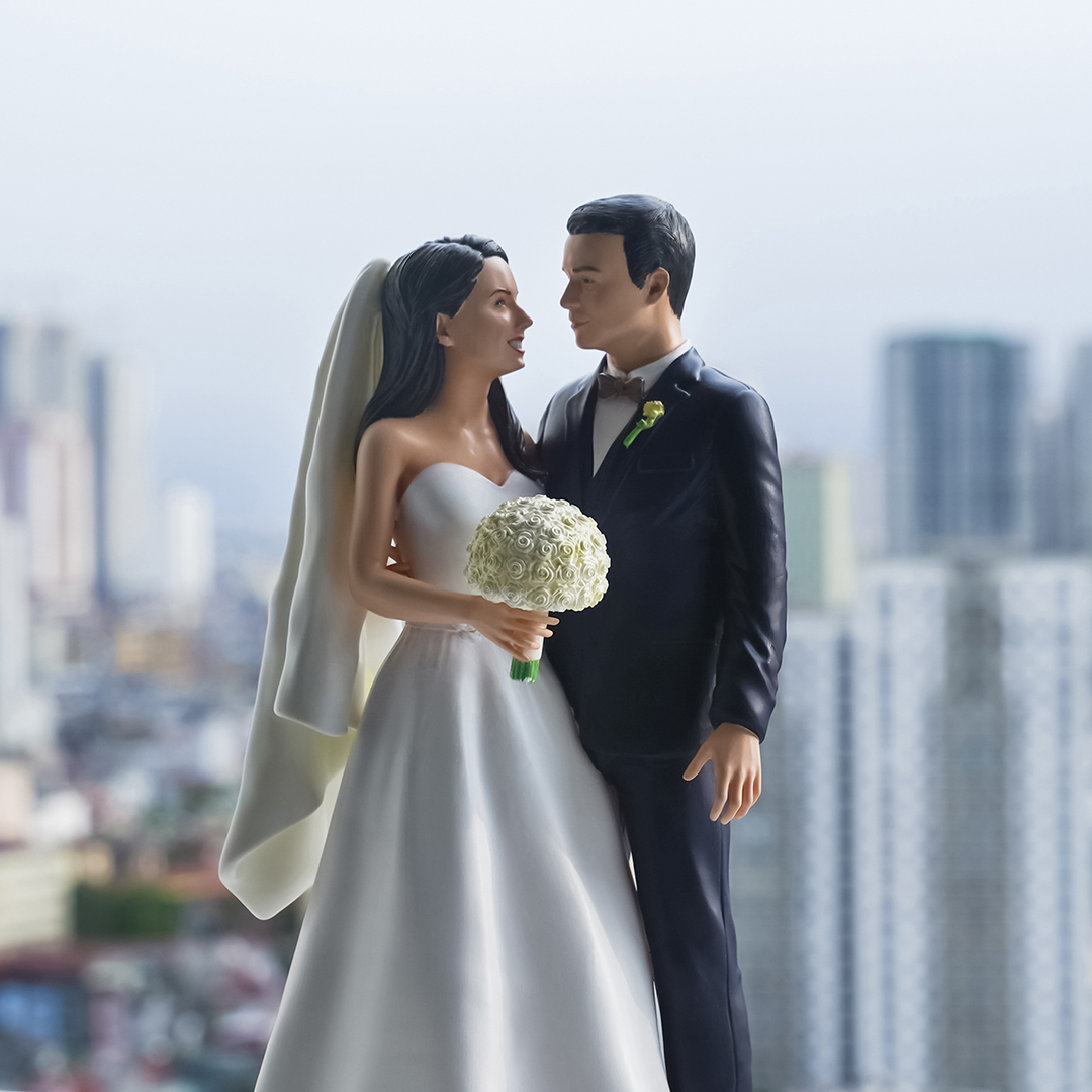 Groom Bride With Flowers