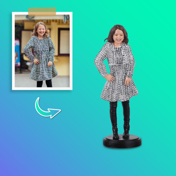 Happy Little Girl, Full Body 3D Figurine, Personalized Gift For Girl, Birthday Gifts