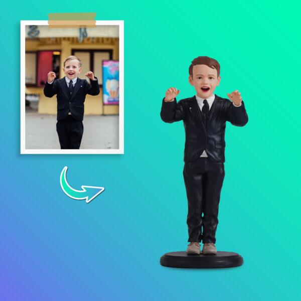 Joyful 2 Little Gentleman, Full Body 3D Figurine, Personalized Gift For Boy, Birthday Gifts