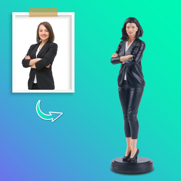 Businesswoman 3D Statue, Full Body 3D Figurine, Personalized Gift For Her