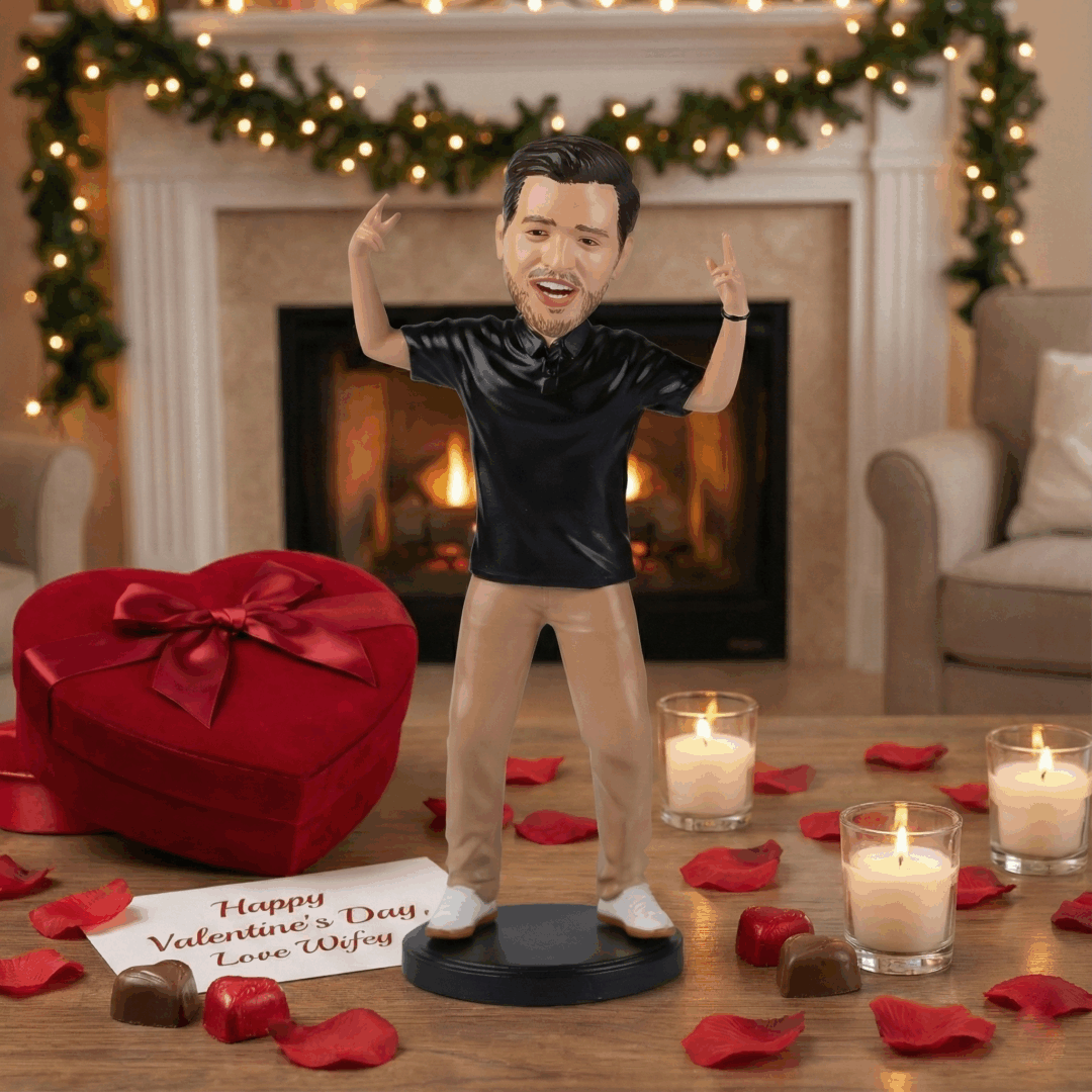 Personalized Statue Valentine Day's Gift, 3D Selfie, Full Body 3D Figurine, "Mini-Him", Statue from Photo, Gift for Valentine, Gift For Husband, Boyfriend - Premium Resin